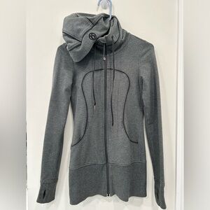 Lululemon Scuba Midweight Full Zip Long Grey Jacket/Hoodie Funnel Neck